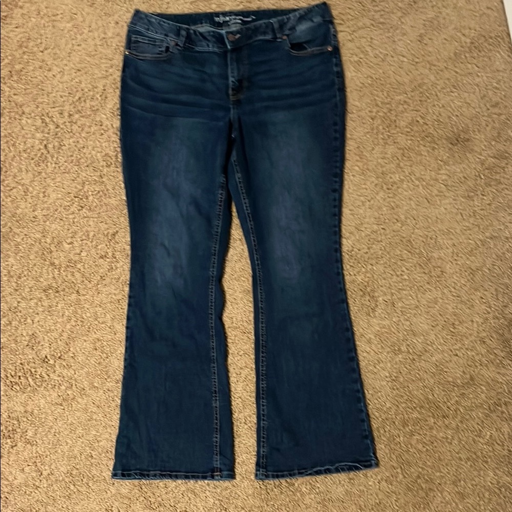 Maurices Blue Flare Wide Leg Jeans